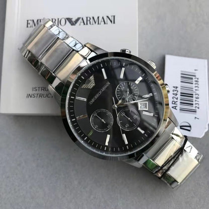 Men's Multifunctional Quartz Watch with Stainless Steel Band