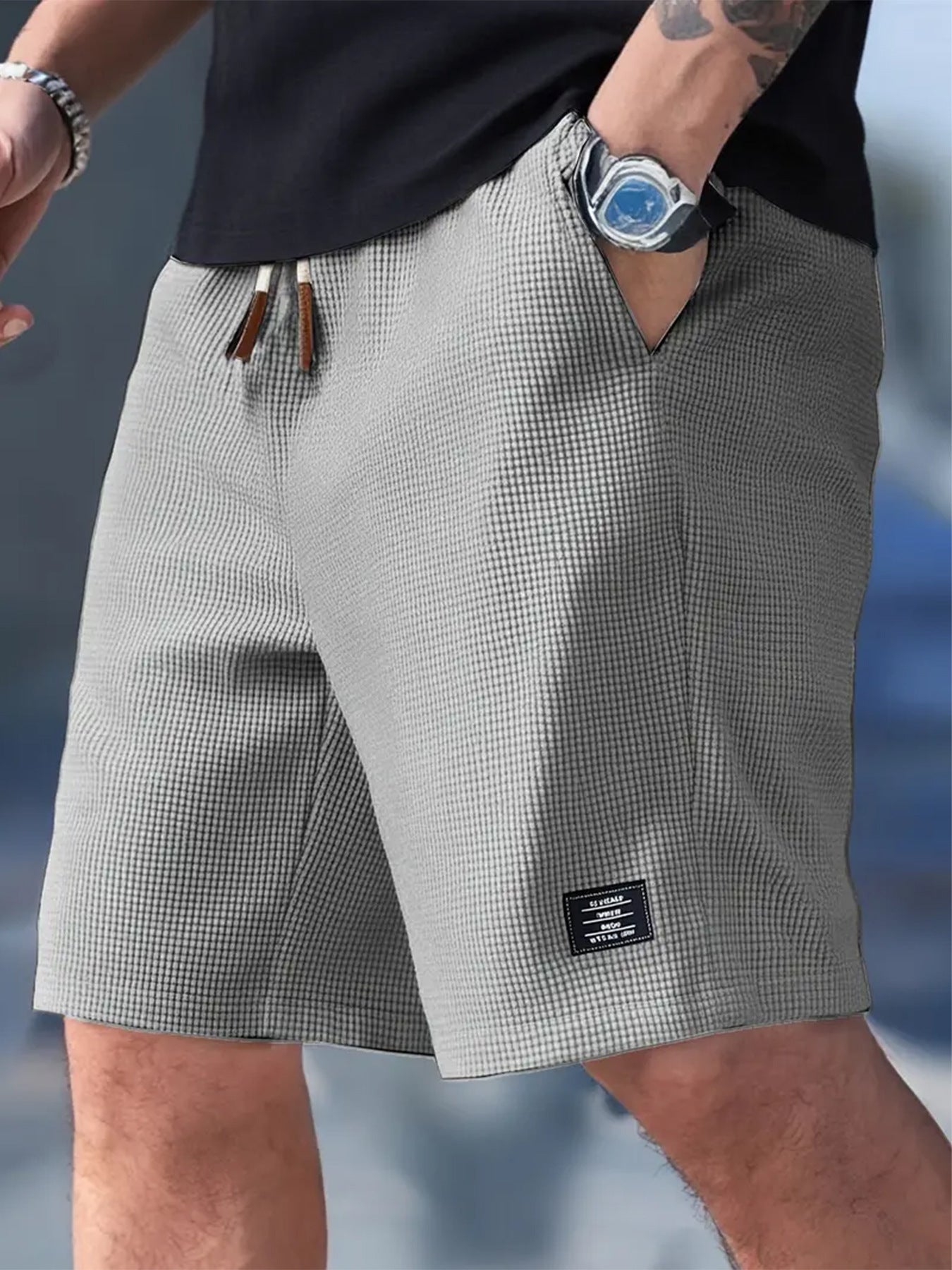 Men's Pineapple Print Corduroy Shorts Loose Fit Casual Wear