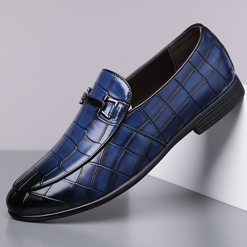 Men's Plaid Slip-On Loafers Lightweight Business Casual Shoes