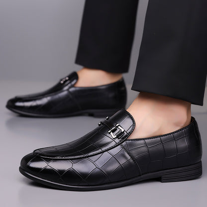Men's Plaid Slip-On Loafers Lightweight Business Casual Shoes