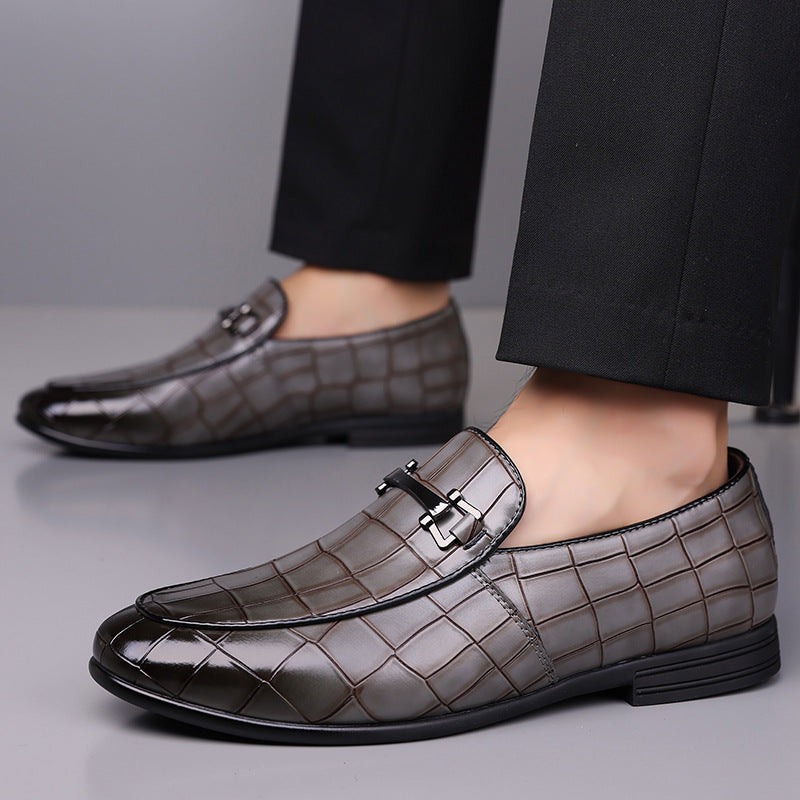 Men's Plaid Slip-On Loafers Lightweight Business Casual Shoes
