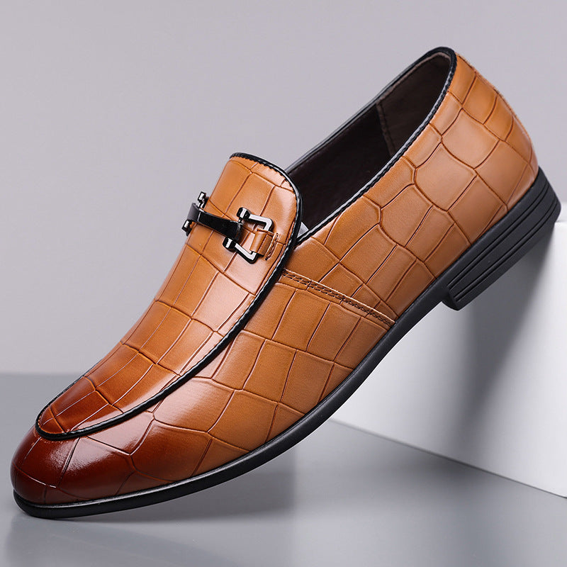 Men's Plaid Slip-On Loafers Lightweight Business Casual Shoes
