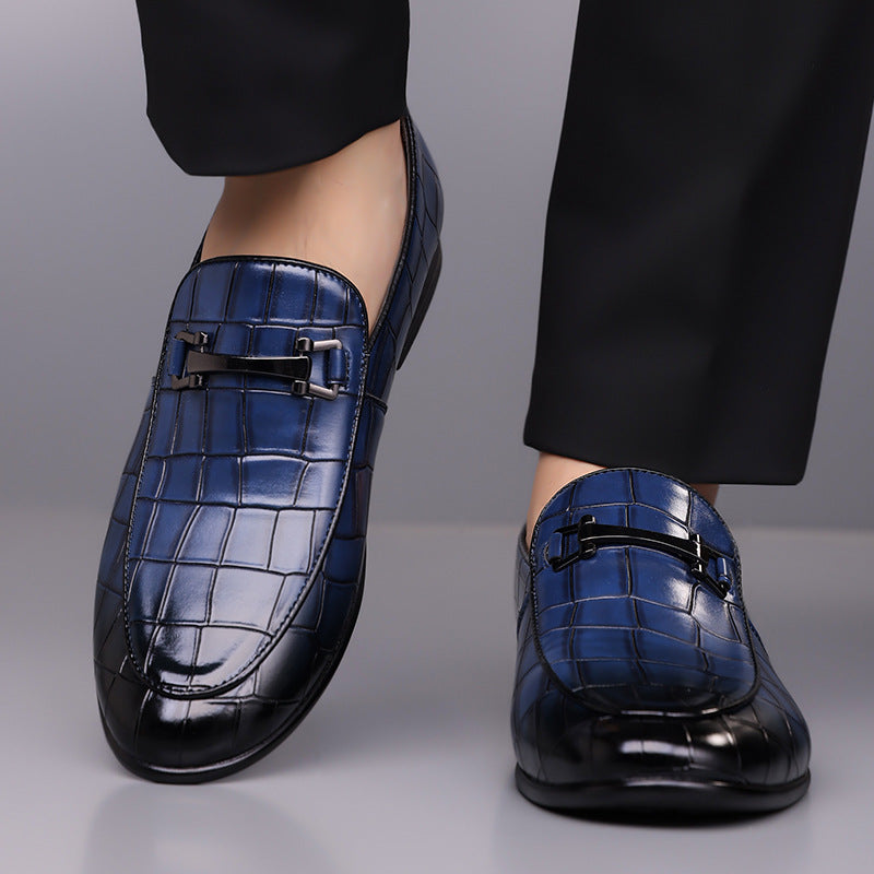 Men's Plaid Slip-On Loafers Lightweight Business Casual Shoes