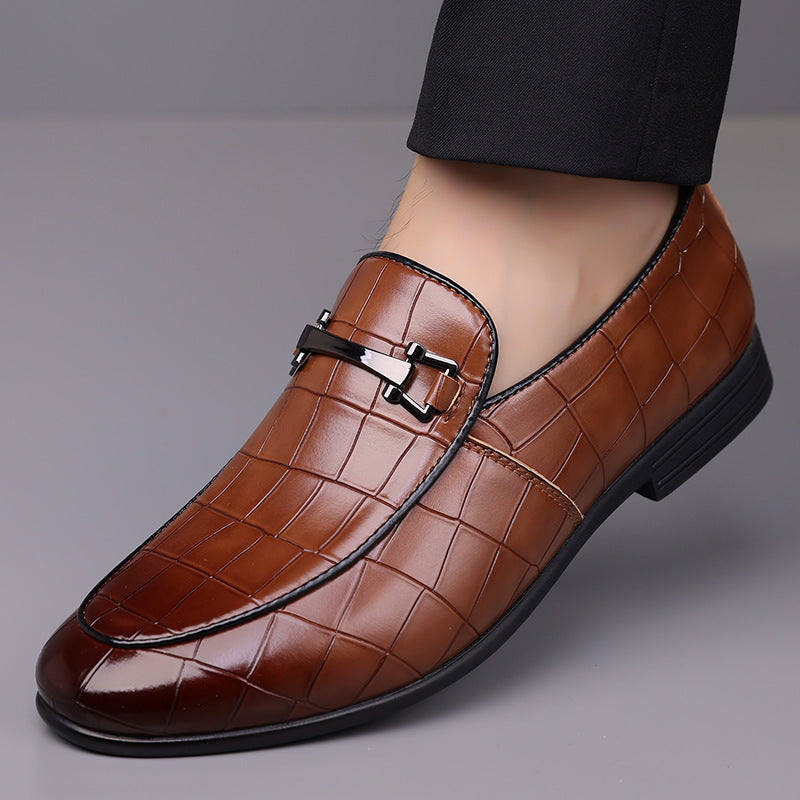 Men's Plaid Slip-On Loafers Lightweight Business Casual Shoes