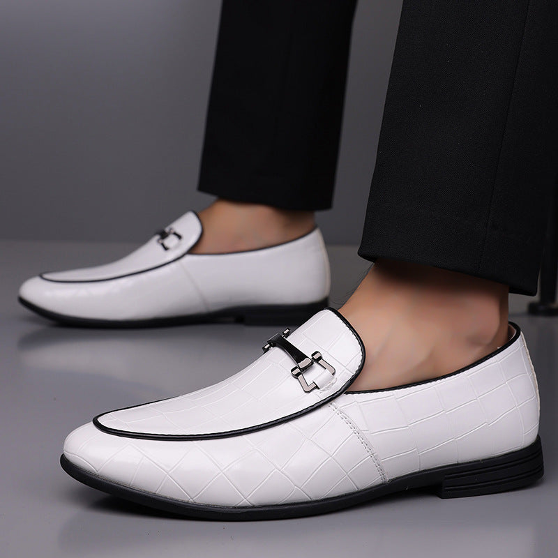 Men's Plaid Slip-On Loafers Lightweight Business Casual Shoes