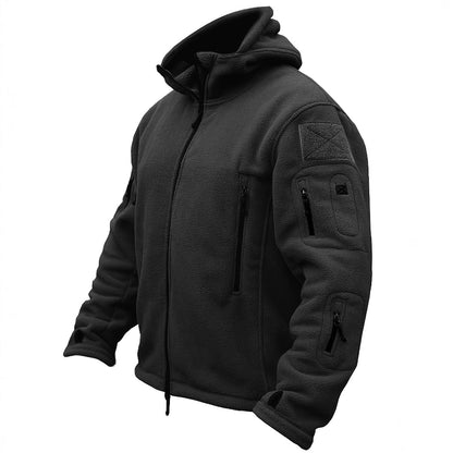 Men's Polar Fleece Outdoor Warm Hooded Jacket