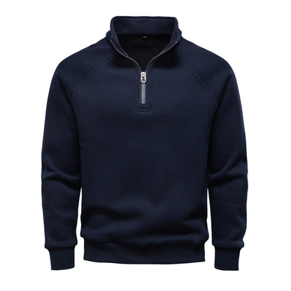 Men's Polo T-Shirt Long-Sleeved Polo Collar Sweatshirt Trendy European Size Men's Casual Versatile Sweatshirt
