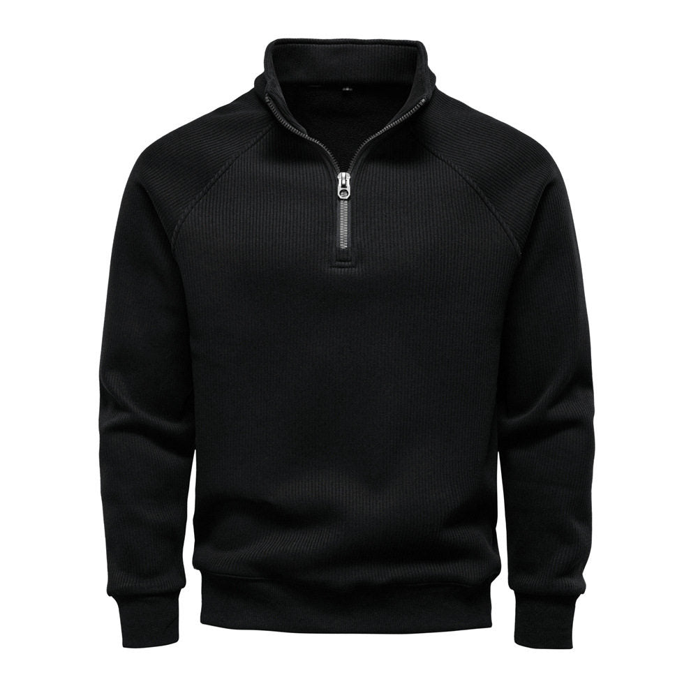 Men's Polo T-Shirt Long-Sleeved Polo Collar Sweatshirt Trendy European Size Men's Casual Versatile Sweatshirt