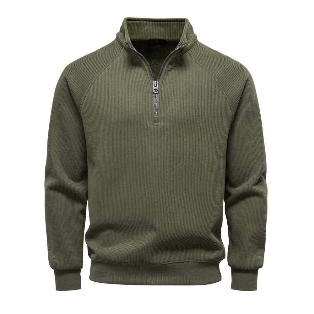 Men's Polo T-Shirt Long-Sleeved Polo Collar Sweatshirt Trendy European Size Men's Casual Versatile Sweatshirt
