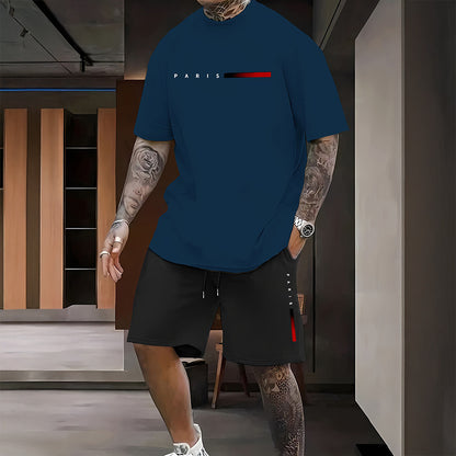 Men's Printed Short Sleeve and Shorts Set