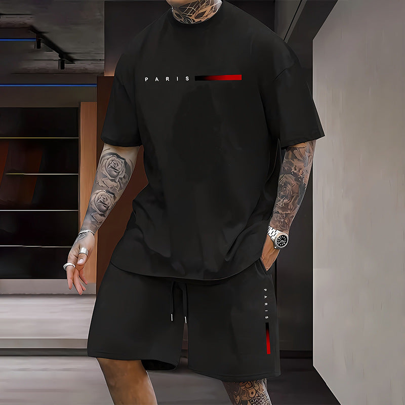 Men's Printed Short Sleeve and Shorts Set