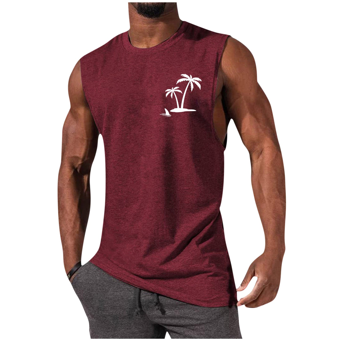 Men's Printed Sleeveless Tank Top
