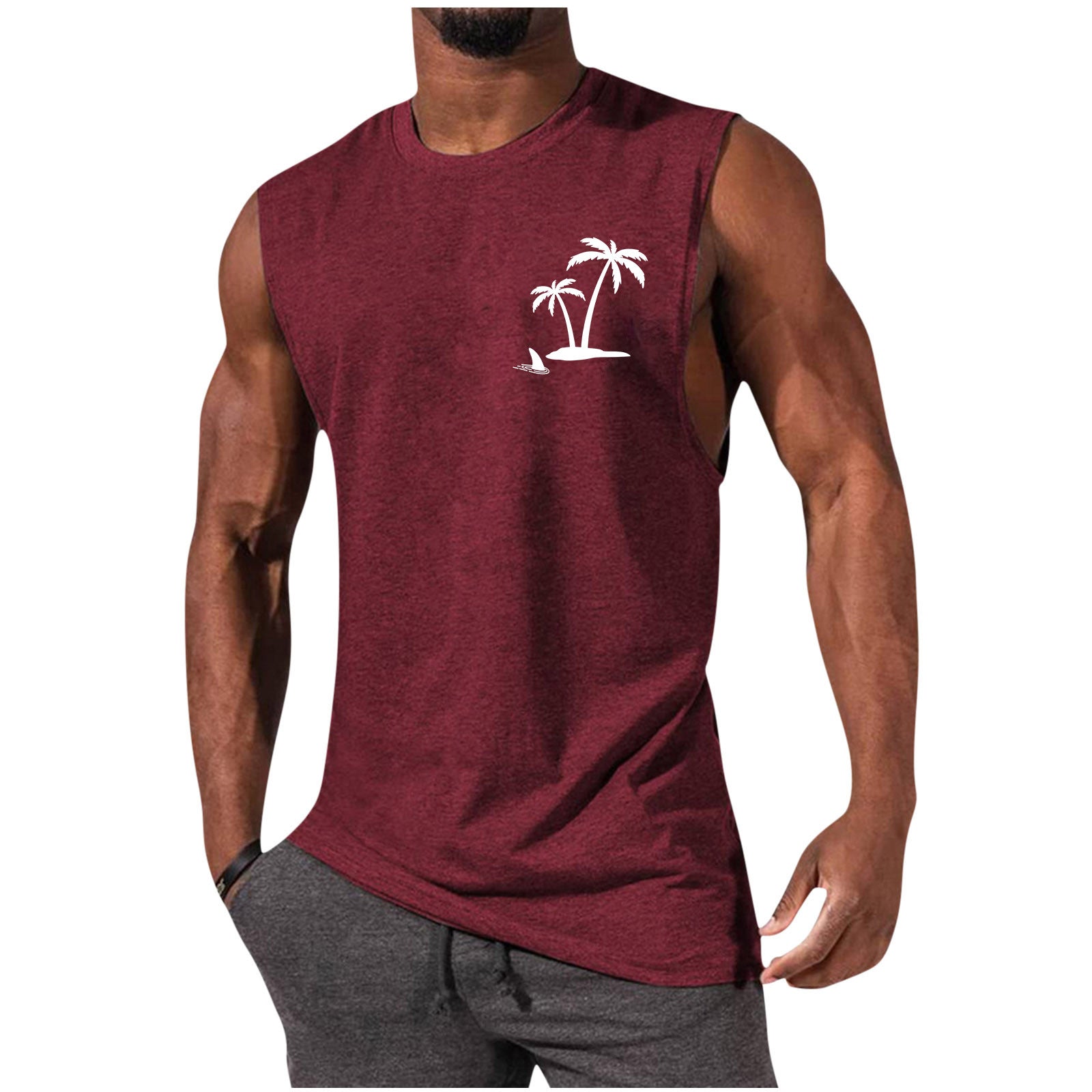 Men's Printed Sleeveless Tank Top