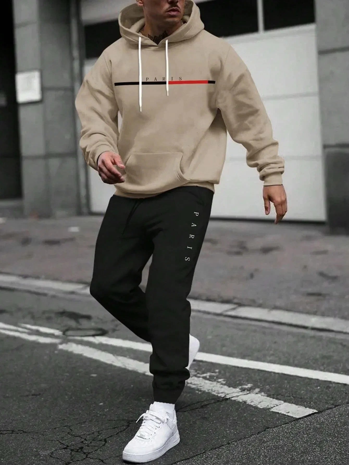 Men's pullover hooded sweatshirt
