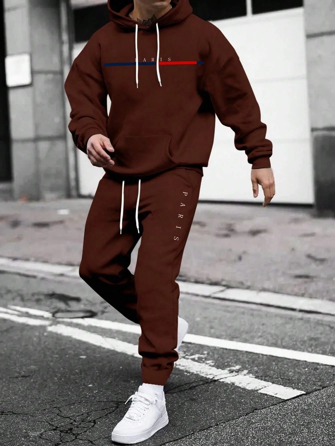 Men's pullover hooded sweatshirt