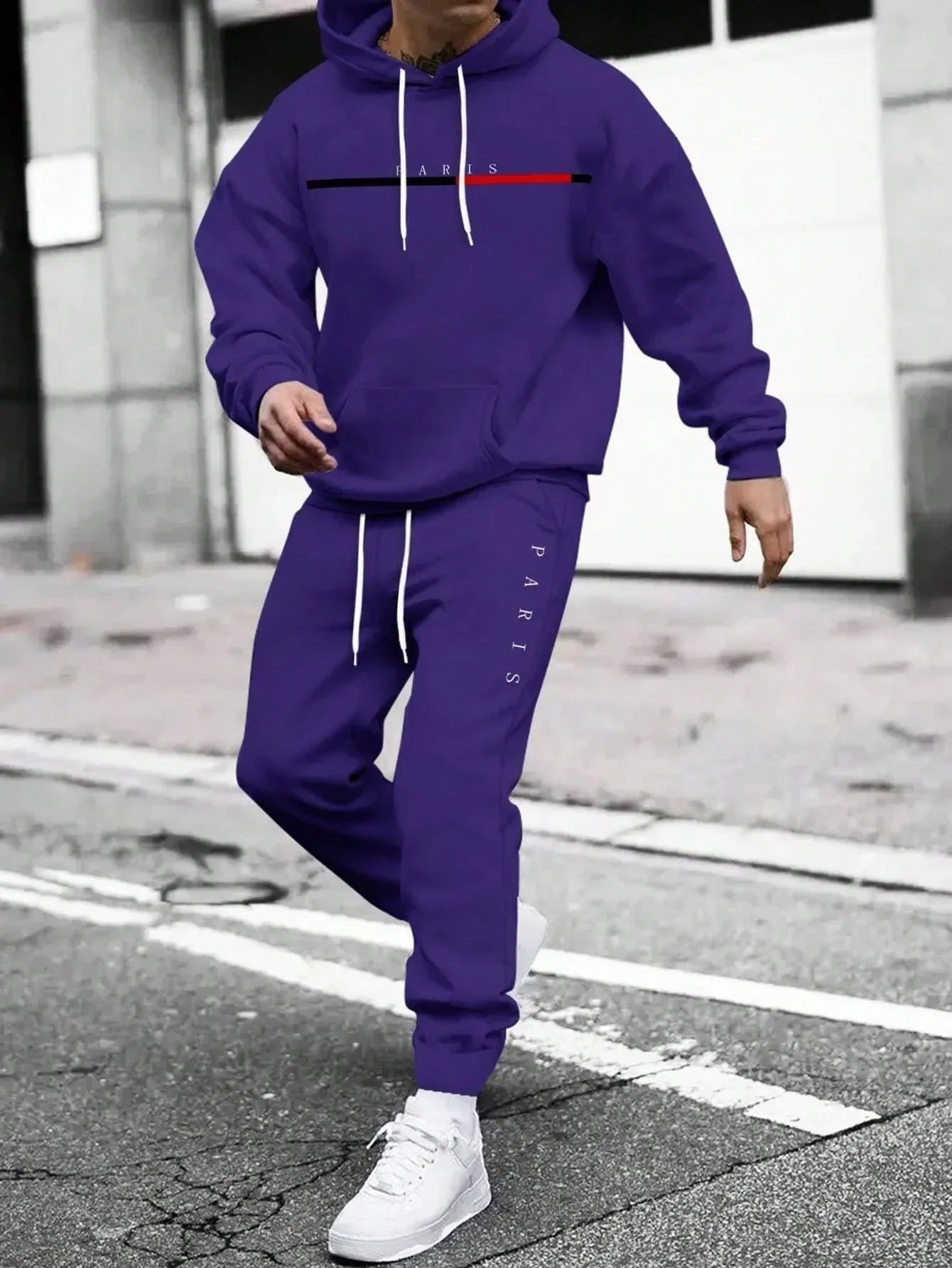 Men's pullover hooded sweatshirt