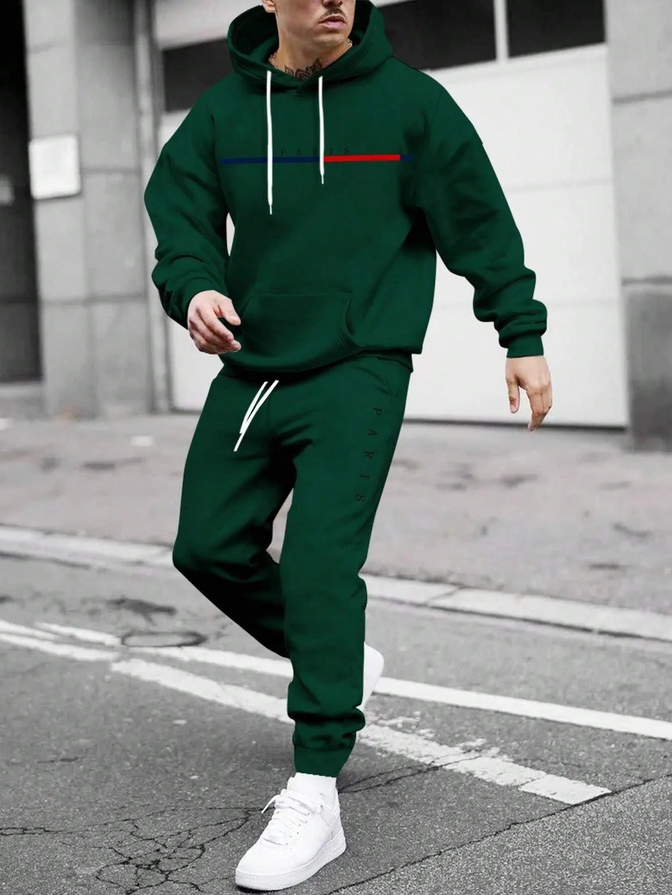 Men's pullover hooded sweatshirt