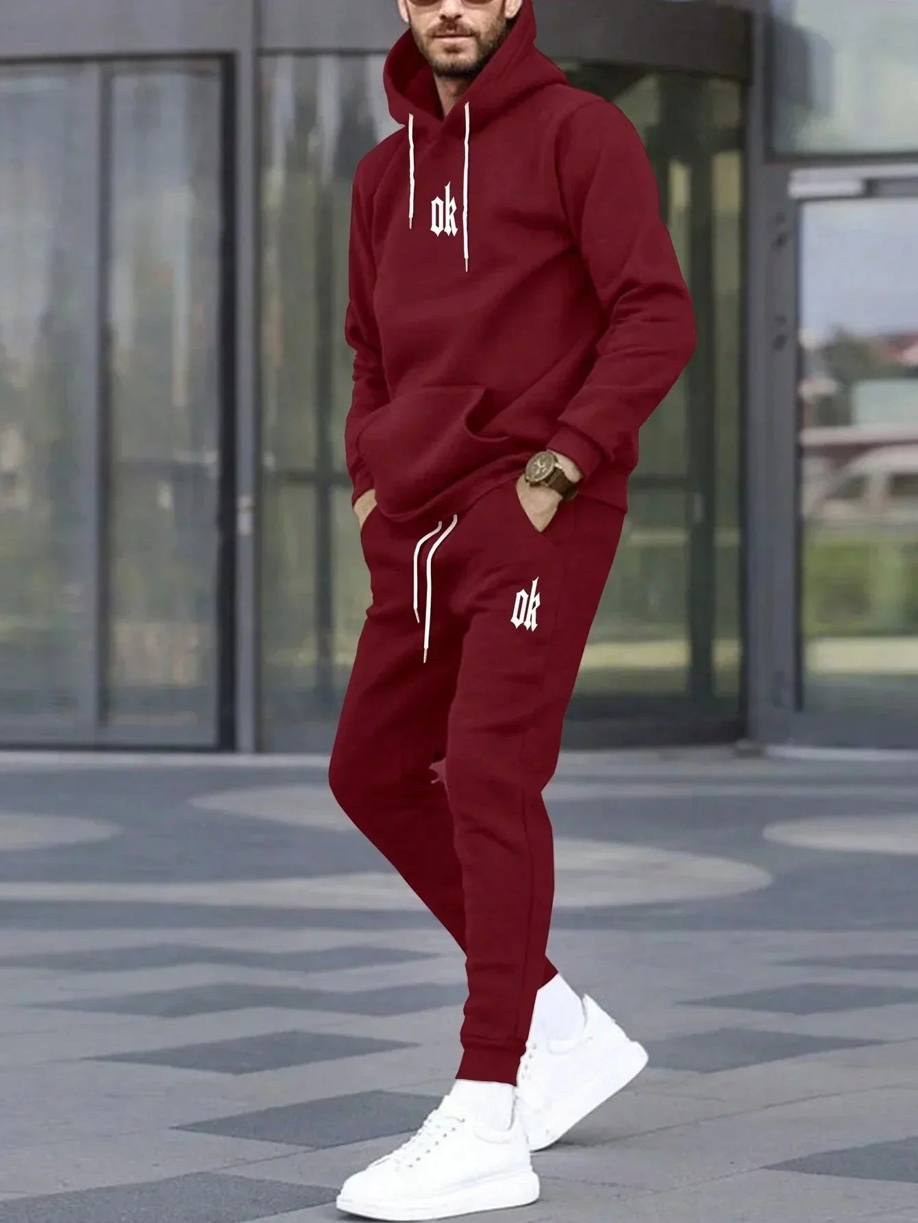 Men's pullover hooded sweatshirt