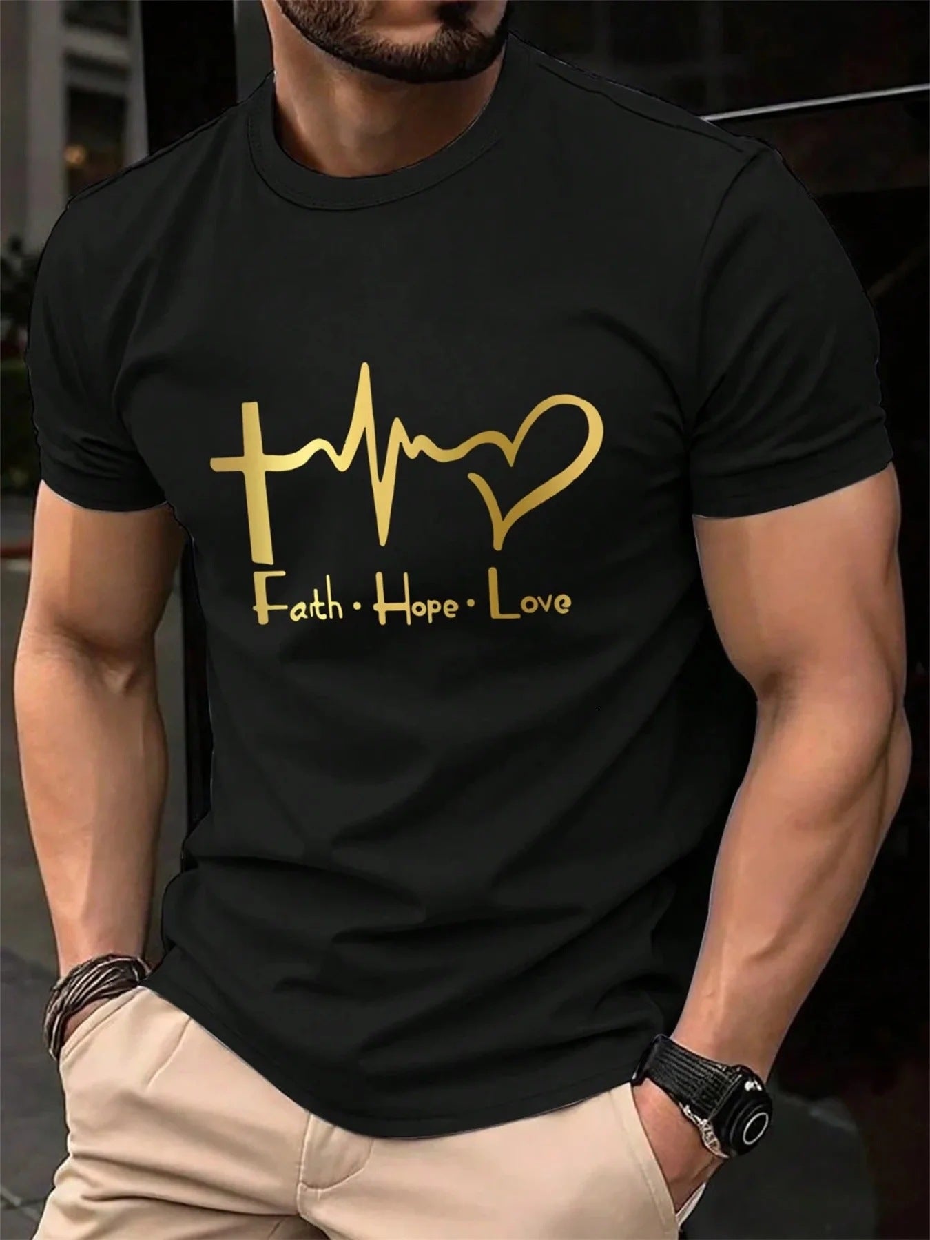 Men's Pure Cotton Printed Short Sleeve T-Shirt