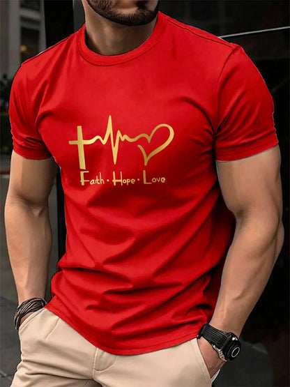 Men's Pure Cotton Printed Short Sleeve T-Shirt