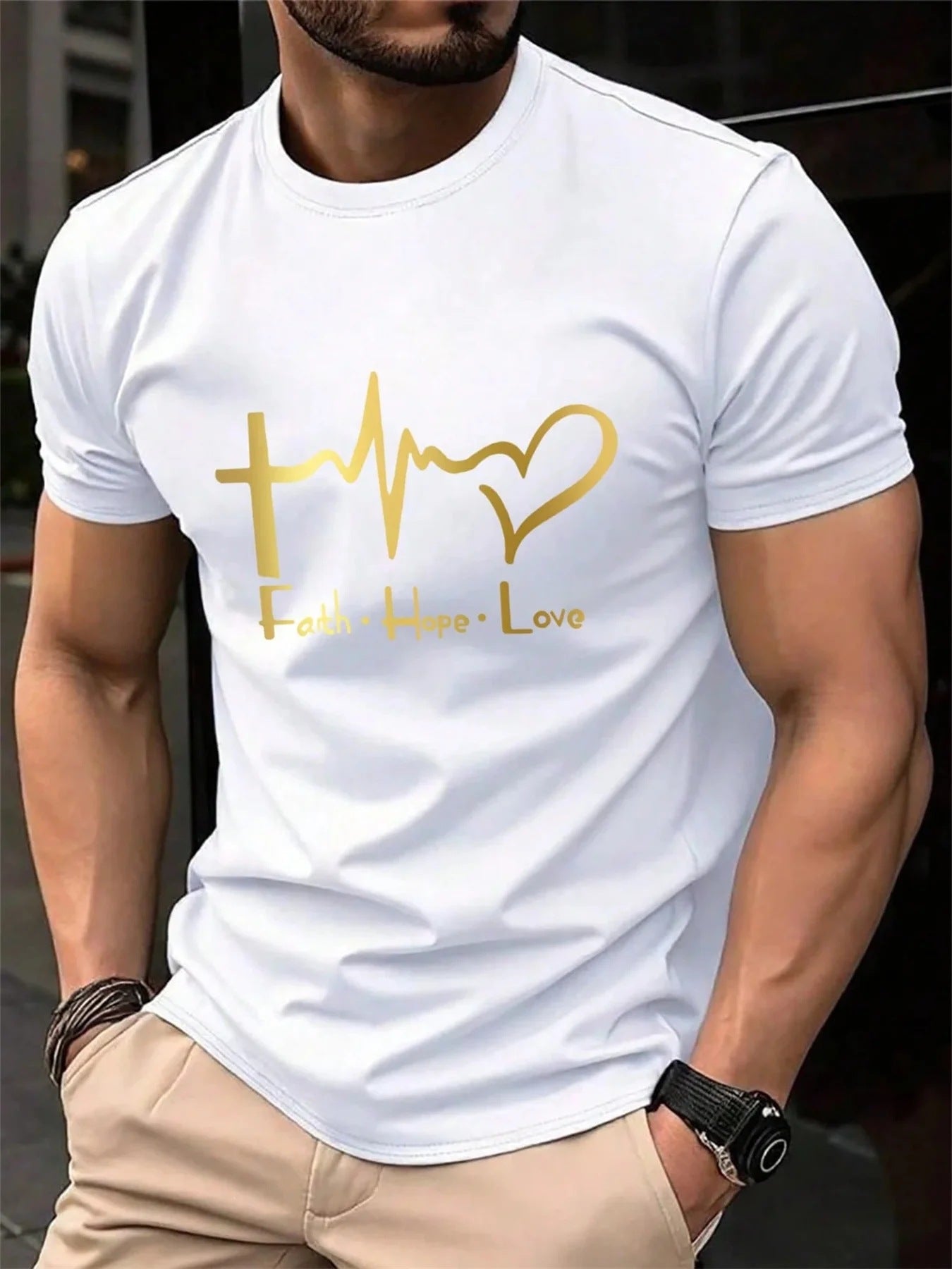 Men's Pure Cotton Printed Short Sleeve T-Shirt