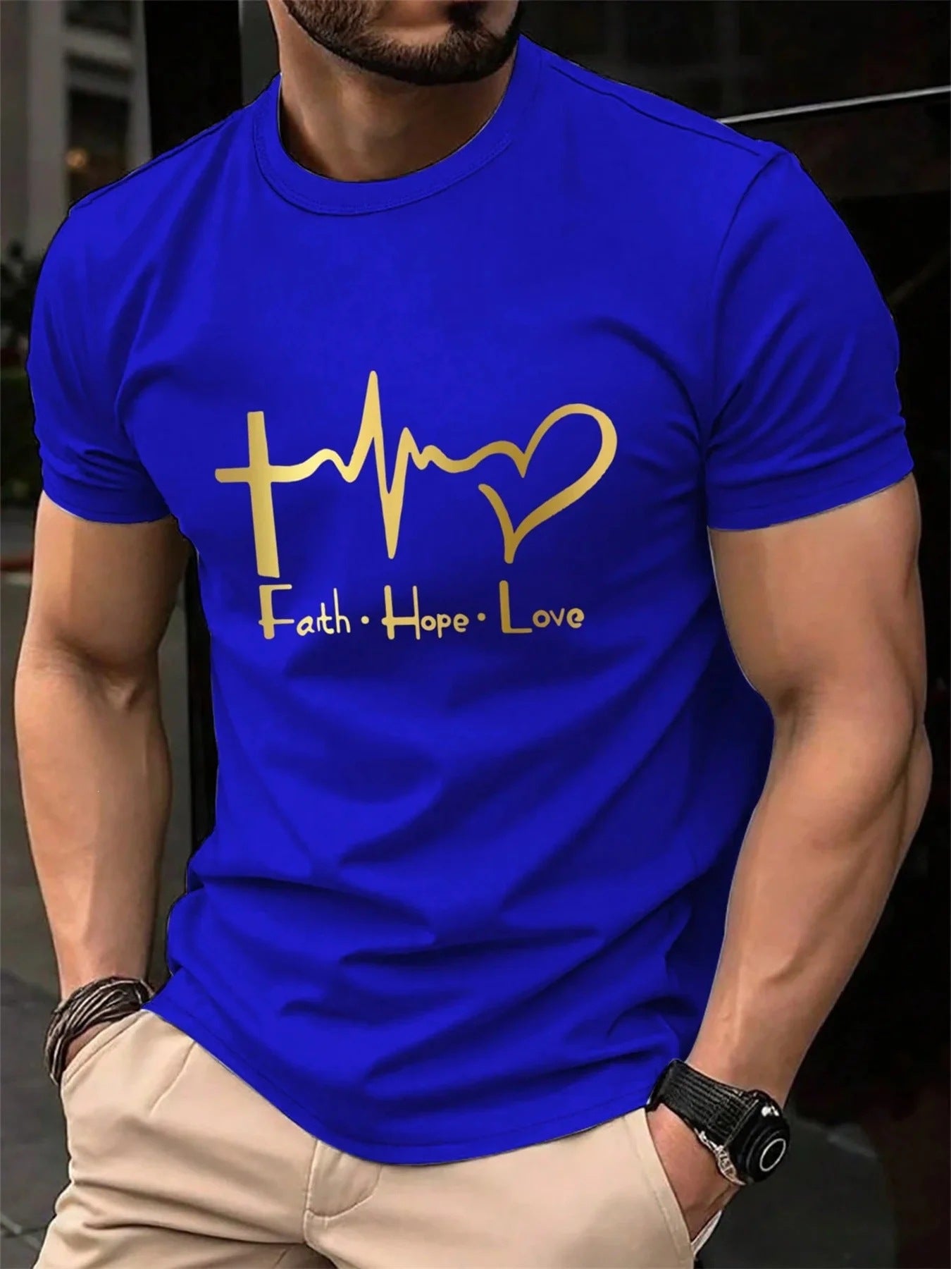 Men's Pure Cotton Printed Short Sleeve T-Shirt