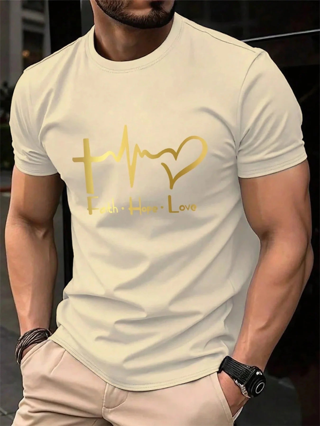 Men's Pure Cotton Printed Short Sleeve T-Shirt