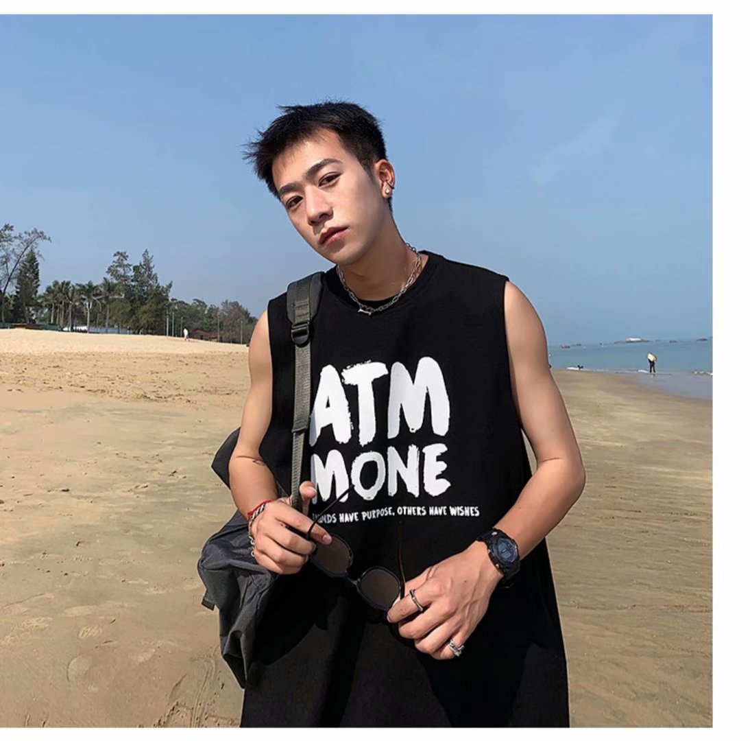 Men's Pure Cotton Sleeveless Vest for Summer Loose Fit Sports Wear