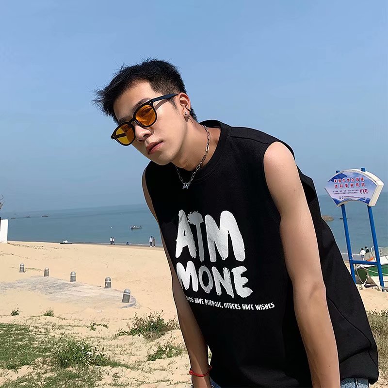 Men's Pure Cotton Sleeveless Vest for Summer Loose Fit Sports Wear