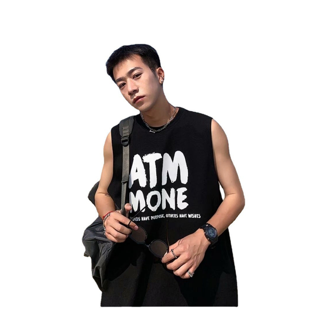 Men's Pure Cotton Sleeveless Vest for Summer Loose Fit Sports Wear