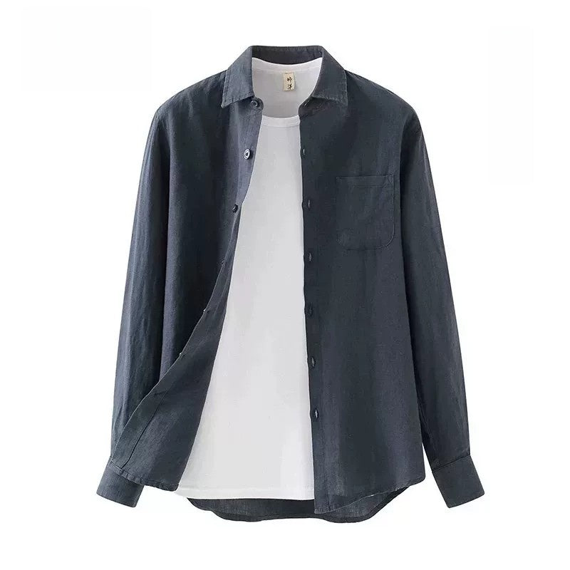 Men's Pure Linen Long Sleeve Shirt