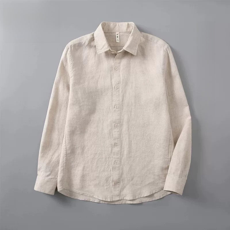 Men's Pure Linen Long Sleeve Shirt