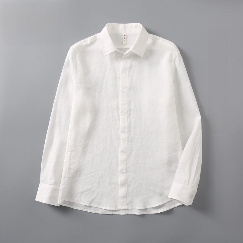 Men's Pure Linen Long Sleeve Shirt