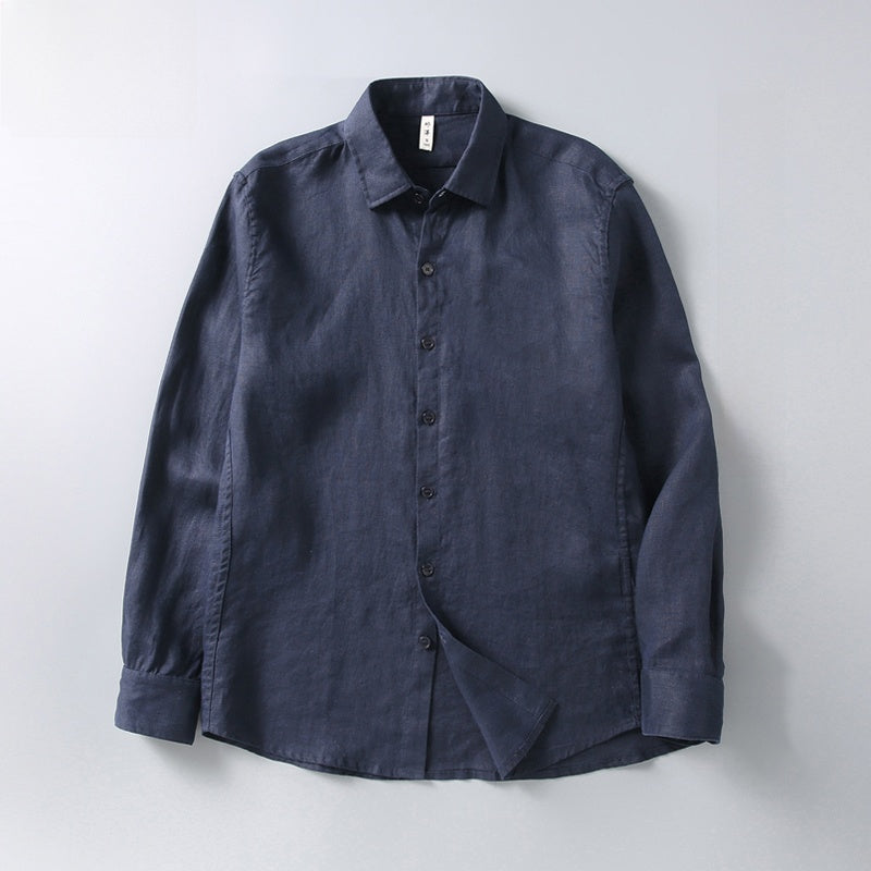 Men's Pure Linen Long Sleeve Shirt