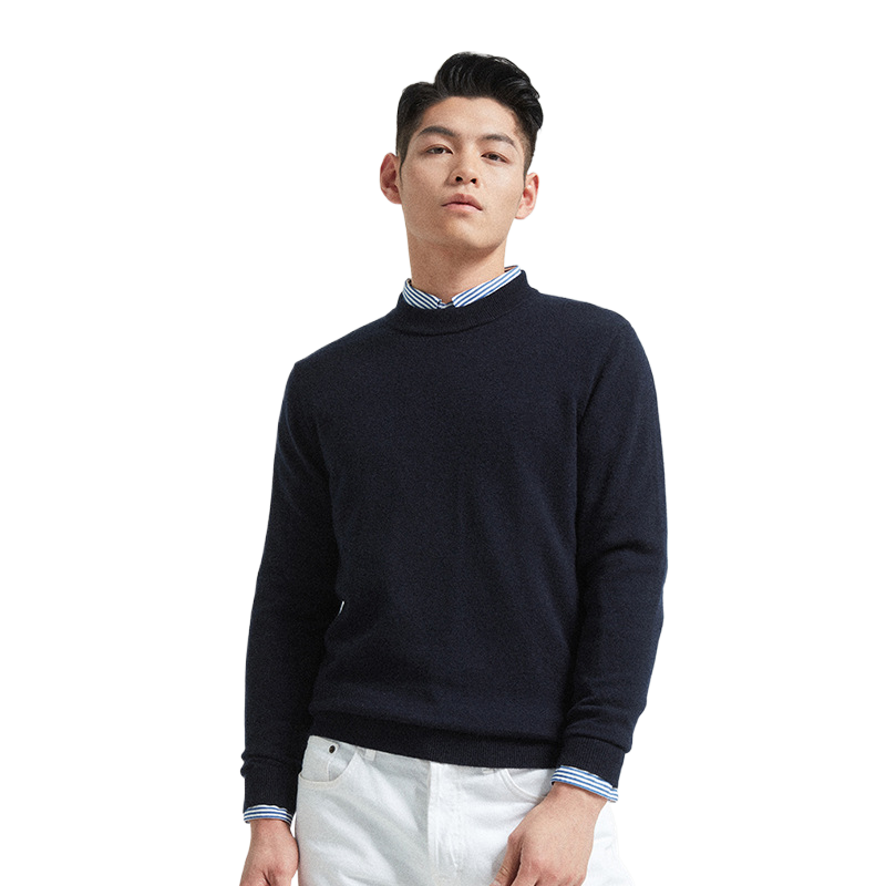 Men's Pure Wool Knitwear Round Neck Sweater