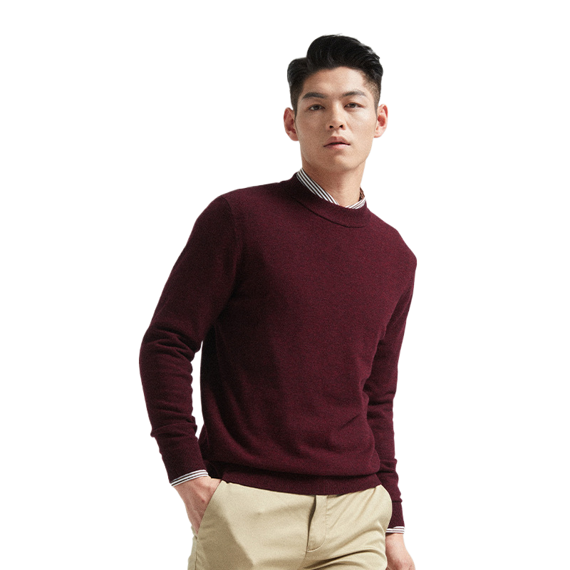 Men's Pure Wool Knitwear Round Neck Sweater