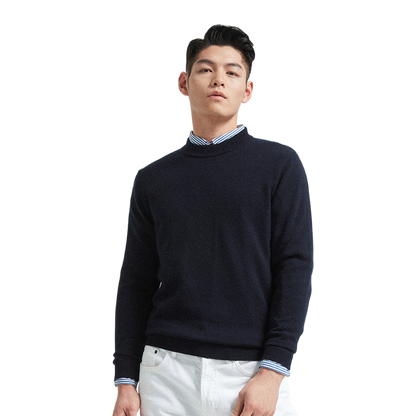 Men's Pure Wool Knitwear Round Neck Sweater