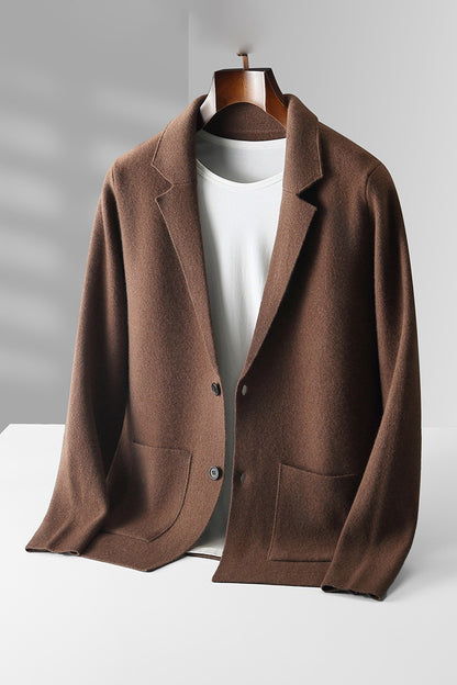 Men's Pure Wool V-neck Cardigan Thickened Sweater