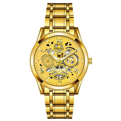 Men's Quartz Watch with Luminous Dial and Waterproof Design