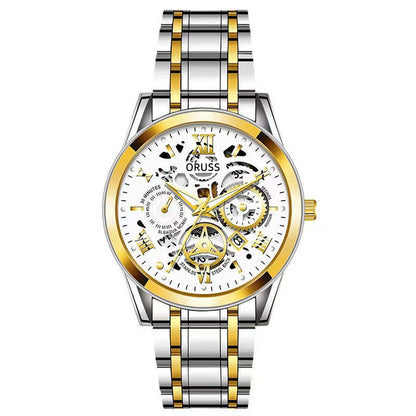 Men's Quartz Watch with Luminous Dial and Waterproof Design