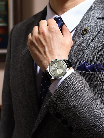 Men's Quartz Watch with Luminous Dual Calendar