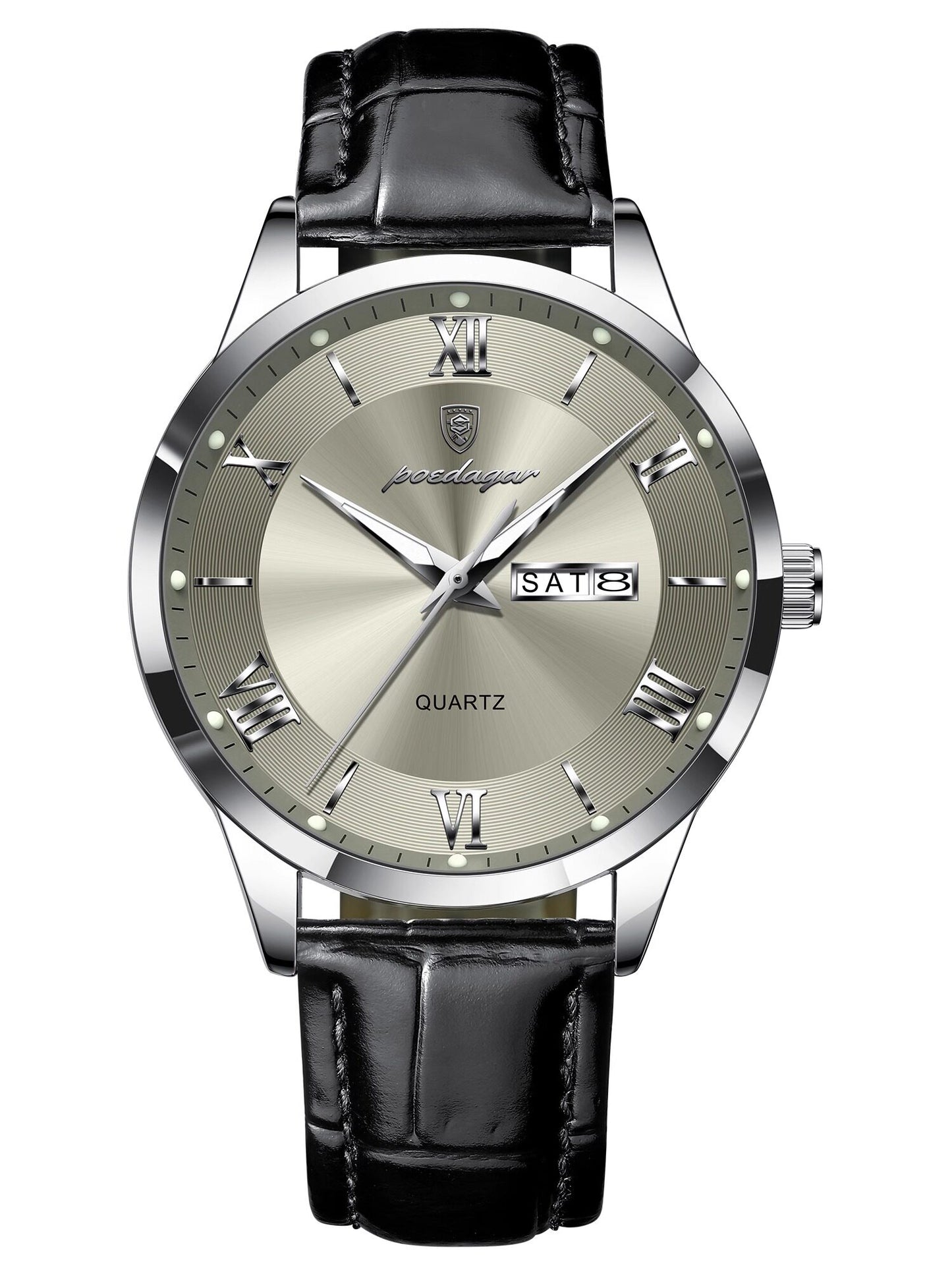 Men's Quartz Watch with Luminous Dual Calendar
