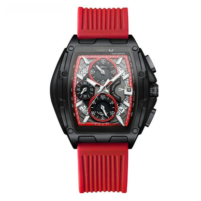 Men's Quartz Watch with Luminous Silicone Strap