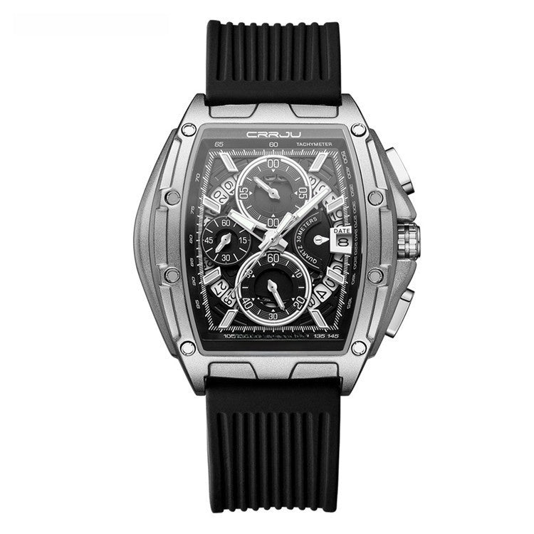 Men's Quartz Watch with Luminous Silicone Strap
