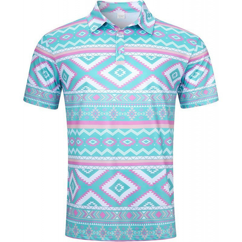 Men's Quick-Dry 3D Print Polo Shirt