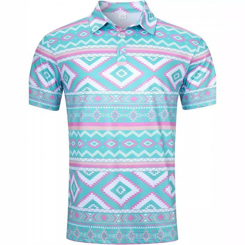 Men's Quick-Dry 3D Print Polo Shirt