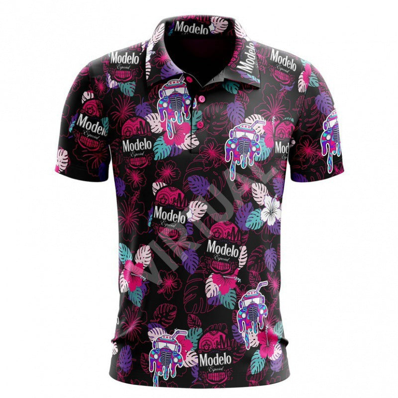 Men's Quick-Dry 3D Print Polo Shirt