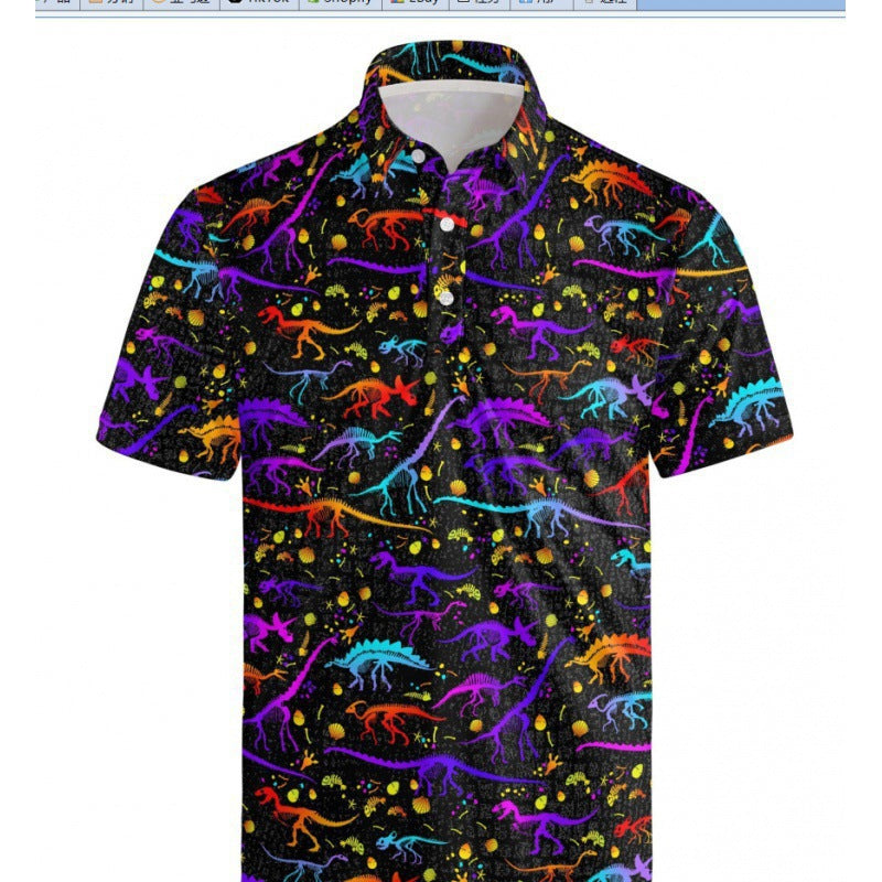 Men's Quick-Dry 3D Print Polo Shirt