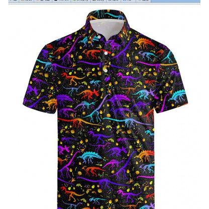 Men's Quick-Dry 3D Print Polo Shirt