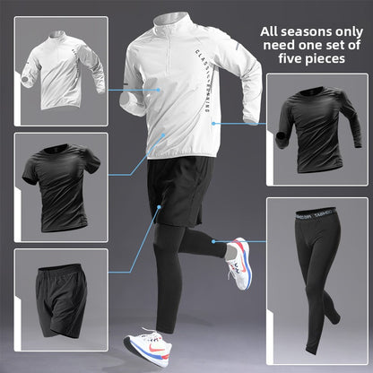Men's Quick-Dry Athletic Training Five-Piece Sportswear Set